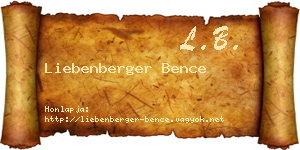 Liebenberger Bence névjegykártya